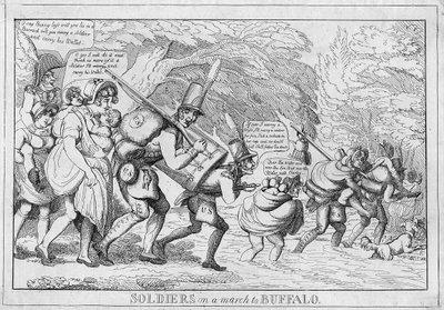 バッファローへの行進中の兵士、1813 作： American School