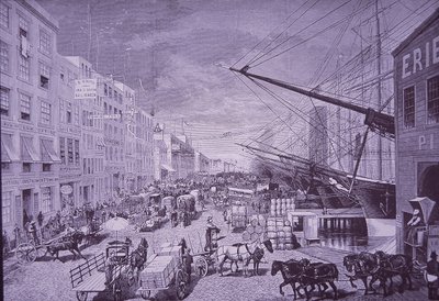 1870年代のサウス・ストリート・シーポート、ニューヨーク市（彫刻作品 作： American School