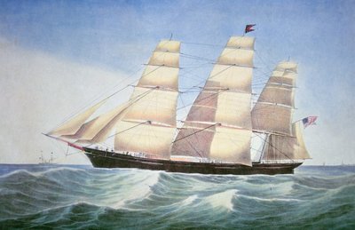 ナサニエル・カリアー（1813-88）のリトグラフ「Sovereign of the Seas 作： American School