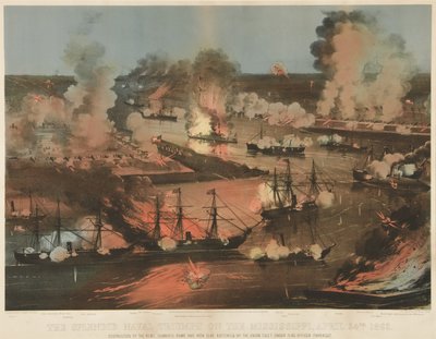 ミシシッピの素晴らしい海軍の勝利、パブ。 1862年（カラーリソ） 作： American School