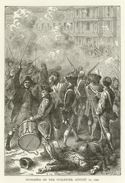 チュイルリーの嵐、1792年8月10日 作： American School