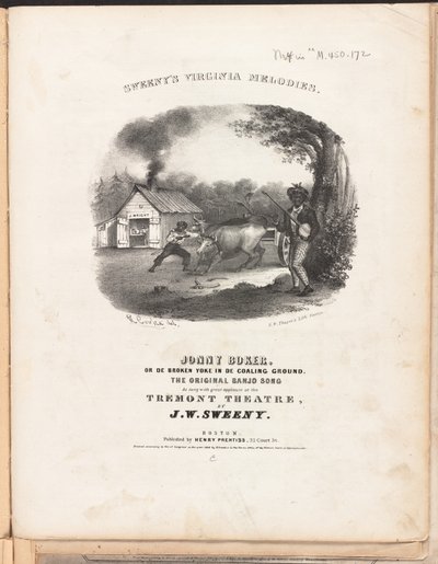 スウィーニーのヴァージニア・メロディーズ』1840年頃（リトグラフ 作： American School
