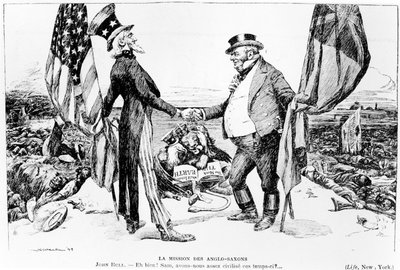 アングロサクソン人の使命、イラスト、ルリール、1899年 作： American School