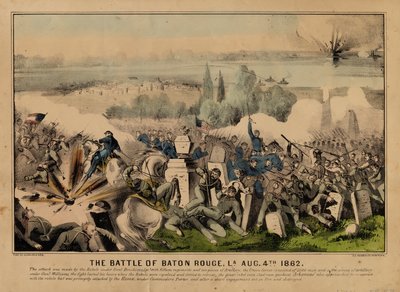 バトンルージュの戦い、ラ。1862年8月4日、パブ。 Currier＆Ives、1862年頃 作： American School