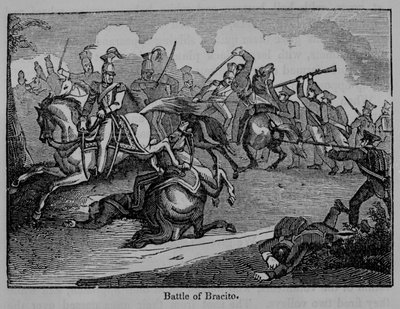 1862年に出版されたジョンフロストによる「メキシコの絵の歴史とメキシコ戦争」の図解、ブラチトの戦い 作： American School