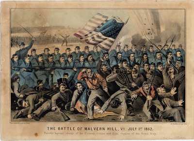 1862年7月1日、バージニア州マルバーンヒルの戦い、パブ。 Currier＆Ives、1862年頃 作： American School