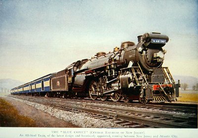 The Blue Comet train, c.1930 (colour litho) 作： American School