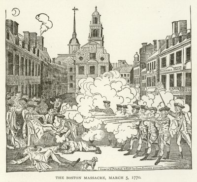 ボストン虐殺、1770年3月5日 作： American School