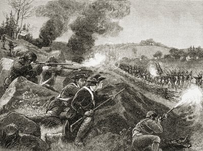 1885年にAS Barnes und Co.によって発行された「アメリカの簡単な歴史」からのイギリスのレキシントンからの撤退 作： American School
