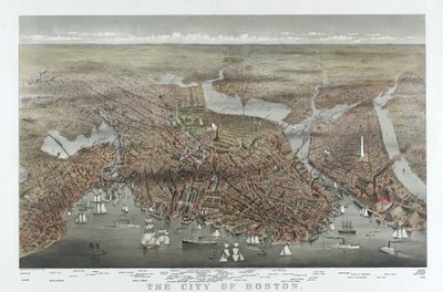 The City of Boston, pub.1873年（カラーリトグラフ） 作： American School