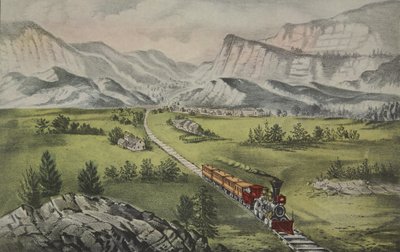 グレートウェスト、パブ。 1870年、キュリアーとアイブス 作： American School