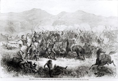 1866年12月21日、ダコタ準州フィリップカーニー砦近くのインディアンの戦いと虐殺 作： American School