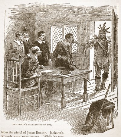 本のパブからのインディアンの戦争宣言。 1896 作： American School