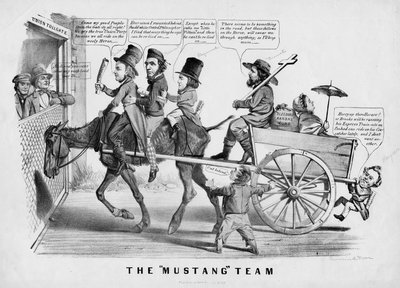 マスタングチーム、Currer＆Ives、ニューヨーク、1856年発行 作： American School