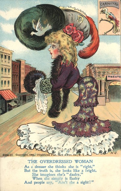 The Overdressed Woman（カラーリトグラフ 作： American School