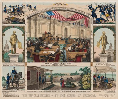 壊れたシャックル-自由の天才による、1860〜1879年頃（カラーリソ） 作： American School