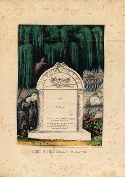 兵士の墓、パブ。 Currier＆Ives、1862年頃 作： American School