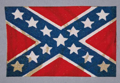 南部連合軍の戦闘旗「サザンクロス」（カラーリトグラフ版 作： American School