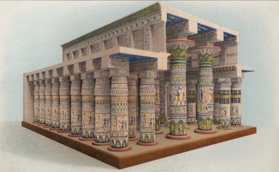 エジプト、カルナック神殿（カラーリトグラフ） 作： アメリカの学校