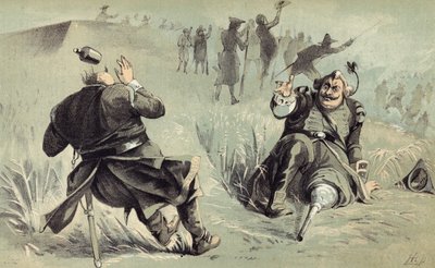 クリスティーナ砦の前のライジング将軍とピータースタイブサントの間の素晴らしい戦闘 作： American School