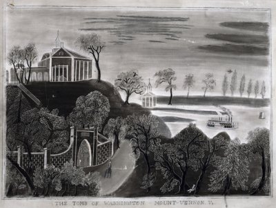 1807年以降のワシントンの墓、マウントバーノン、バージニア州（サンドペーパー上のグラファイト） 作： American School