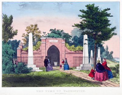 The Tomb of Washington, Mount Vernon, Va., pub. c1857年のカラーリトグラフ。 作： American School