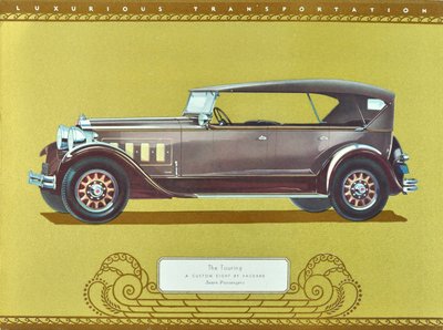 パッカード社「ツーリング」カスタムエイト、1930年発行（カラーリトグラフ） 作： アメリカの学校