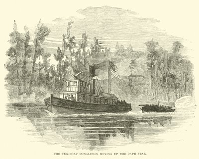 1865年3月、タグボートのドナルドソンがフィア岬を上った 作： American School