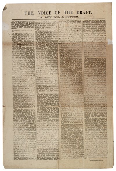 草案の声、1863年7月21日 作： American School