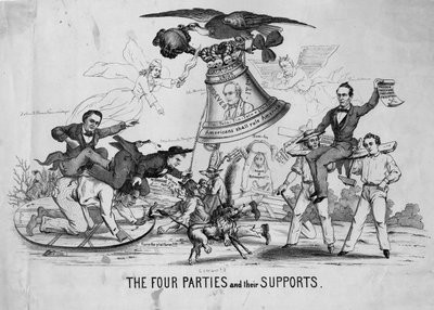 4つの政党とその支持、c.1860 作： American School