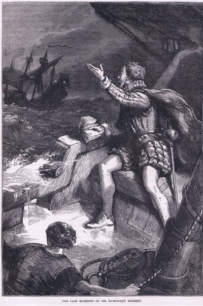 ハンフリー・ギルバート卿の最後の瞬間、1890年頃にPetter & Galpin社から出版されたCassell