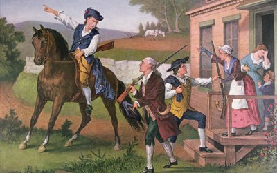 イギリスに対抗するために武装した "ミニットマン "たち（キュリエ＆アイブス社 作： American School