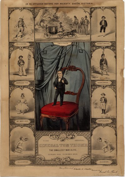 オリジナルのトム・サム将軍：生きている最小の男、パブ。 Currier＆Ives、1860 作： American School