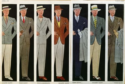 タウンとカントリーの衣装、1931年4月、バニティフェア 作： American School