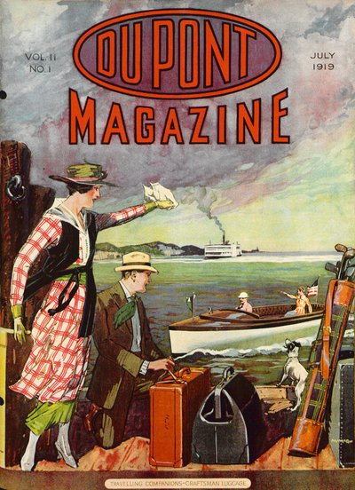 旅の道連れ-1919年7月、DuPont Magazineの表紙、Craftsman Luggage 作： American School