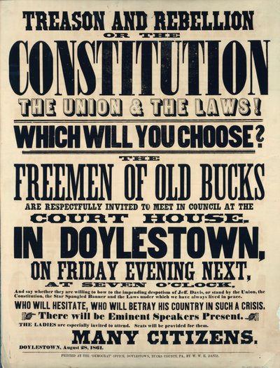 反逆と反乱または憲法、労働組合と法律！あなたはどちらを選びますか？ 1861 作： American School