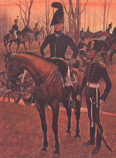 1812年頃のアメリカの馬砲隊（カラーリトグラフ 作： American School