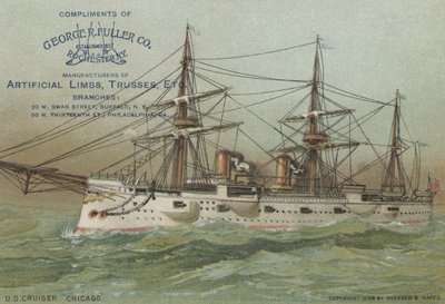 米海軍巡洋艦USSシカゴ、1898年 作： American School