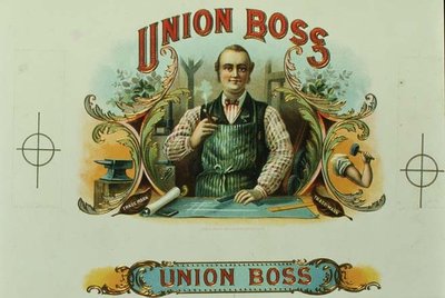 Union Boss」シガーボックスラベル、1897年頃（リトグラフ 作： American School