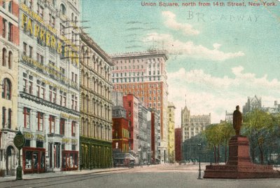 ユニオンスクエア、ニューヨーク、14thストリートの北、1900-10年頃 作： American School