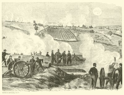 中央付近のユニオンの位置、ゲティスバーグの戦い、1863年7月2日 作： American School