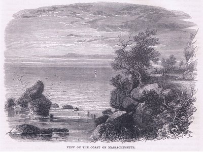 1644年に描かれたマサチューセッツ州の海岸の風景（Cassell