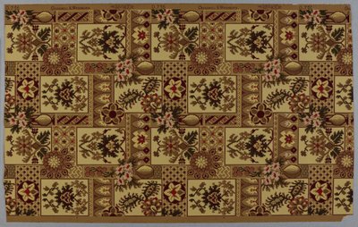 壁紙、パターン、1885年頃。プリント紙 作： American School
