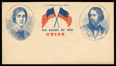 「私たちは連合のそばに立つ」はがき、c.1861-65 作： American School