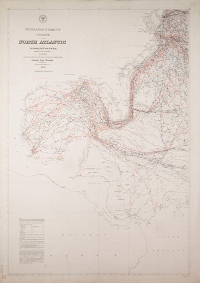 北大西洋の風向・潮流図 作： American School