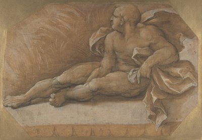地面に座っている裸の男性像、カリフォルニア州。 1535-40。 作： Amico Aspertini