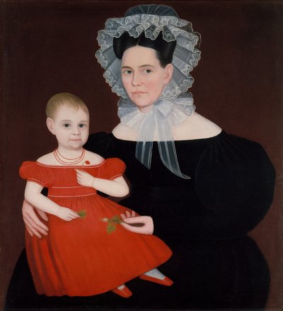 メイヤー夫人と娘、1835-40。 作： Ammi Phillips