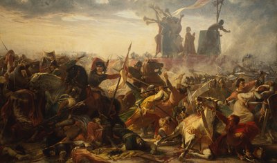 レニャーノの戦い、1176年5月29日、1860年頃（キャンバスに油彩） 作： Amos Cassioli