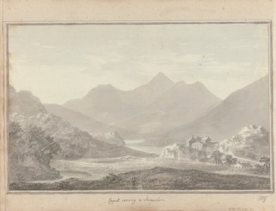 イングランド、スコットランド、ウェールズの景色: Capel Cerrig と Snowdon 作： Amos Green