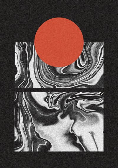 レッド・サン・マーブル・フロー 作： Amy Louise Baker